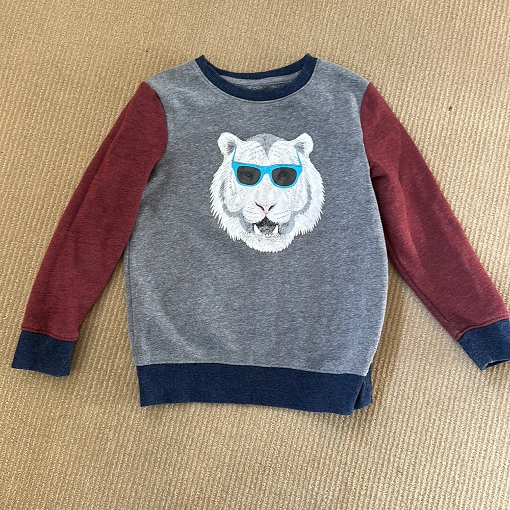 Graphic sweatshirt with white lion, 5T